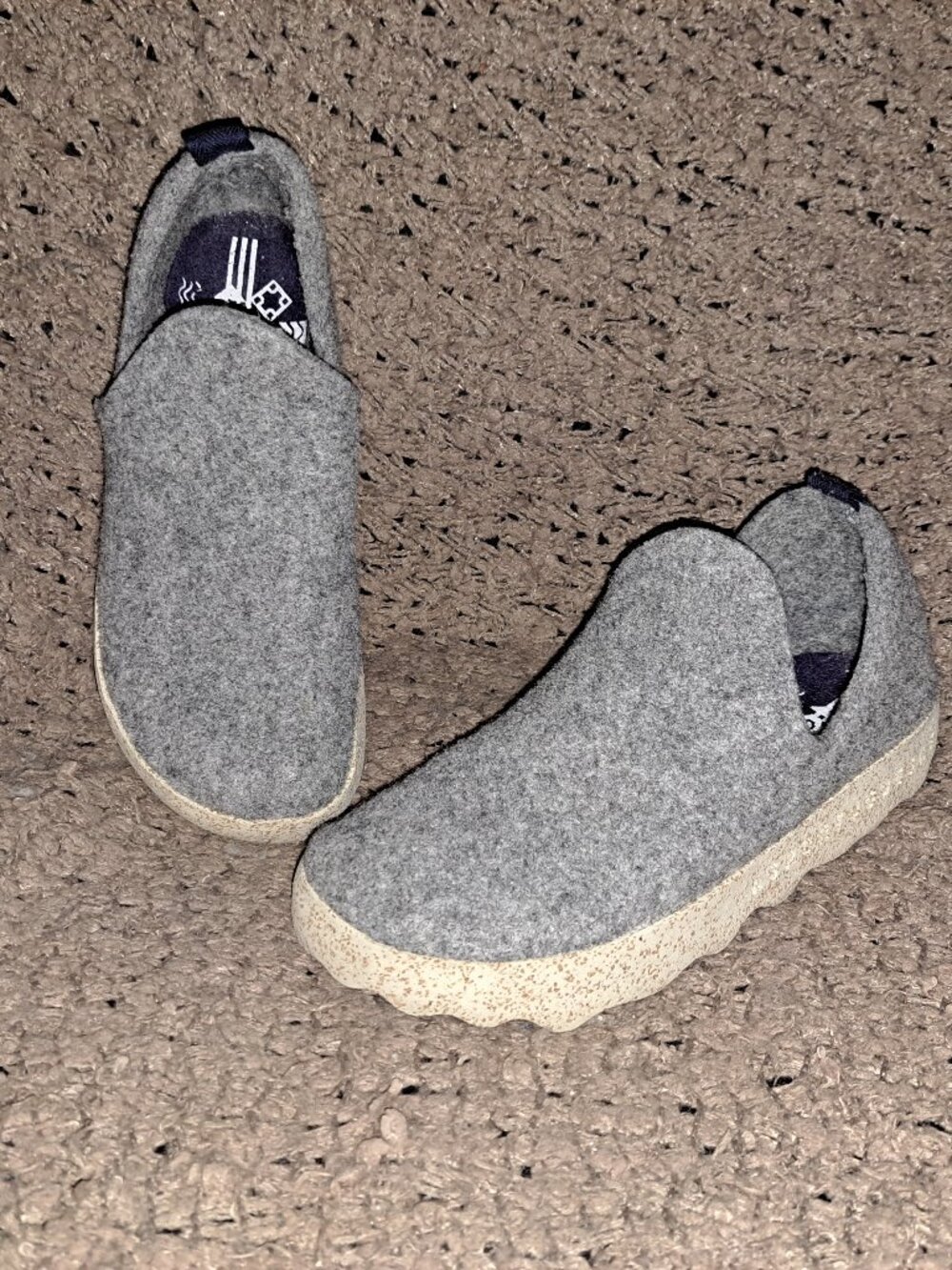 ASPORTUGUESAS-City-Wool Felt Slip On Shoes Gray-Sz 38-Near Mint